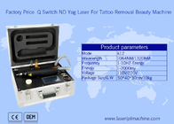 دستگاه پاک کننده لیزر خالکوبی چمدان 532 نانومتری Mini Q Switch Nd Yag Beauty