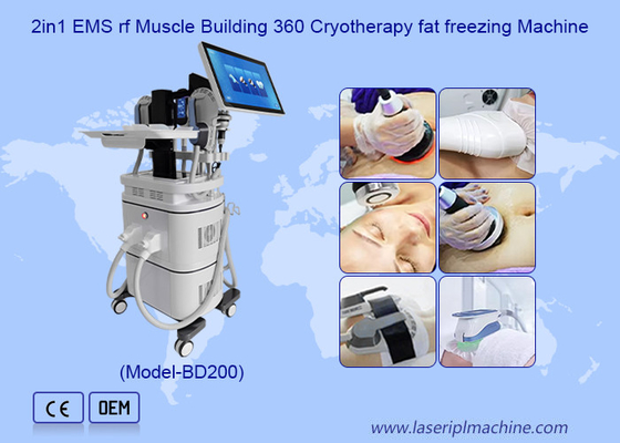 EMS RF ساخت عضلات 40k Cavitation 360 Cryotherapy دستگاه یخچال چربی
