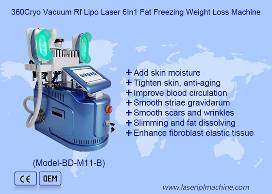 دستگاه لاغری بدن با 360 Cryo Vacuum Rf Lipo Laser 6 در 1 Freezing Fat Weight Loss