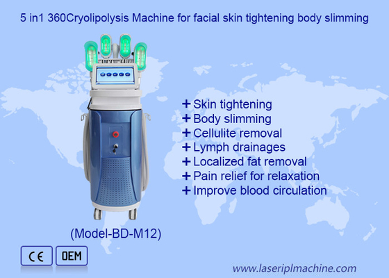 9دستگیره های دو طرفه از بین بردن چانه RF 40K Cavitation Lipo Laser Cryolipolysis Machine