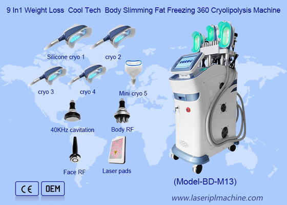 9 در 1 کاهش وزن تکنولوژی خنک بدن لاغری چربی یخچال 360 ماشین کریولیپولیز