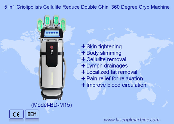 5 در 1 Criolipolisis سلوليت کاهش دو بار چانه 360 درجه Cryo ماشین