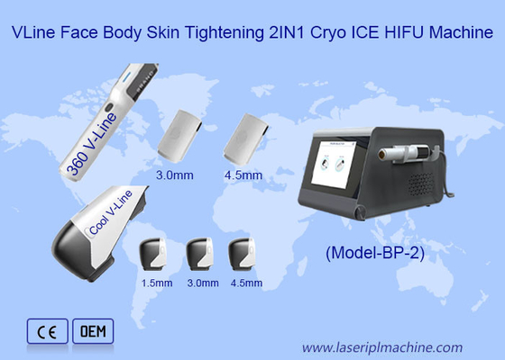 VLine صورت بدن ضد پیری پوست تنگ کردن 2IN1 Cryo یخ ماشین HIFU