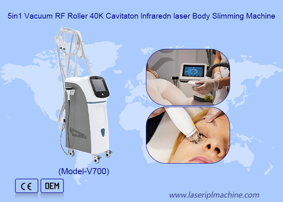 5in1 جاروبرقی رولر RF 40k Cavitation مادون قرمز لیزر بدن دستگاه لاغری