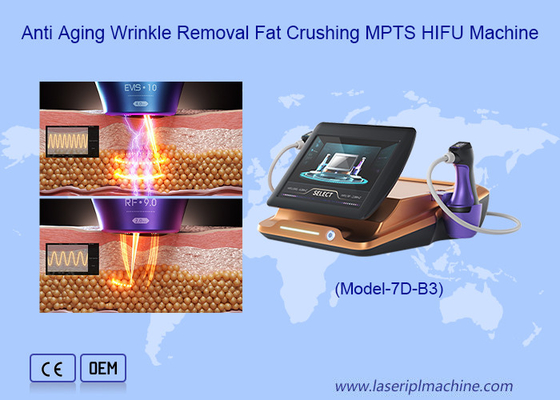 دو دستگیره ضد چروک پوست 7D 12D MPTS Rf 360HIFU ماشین