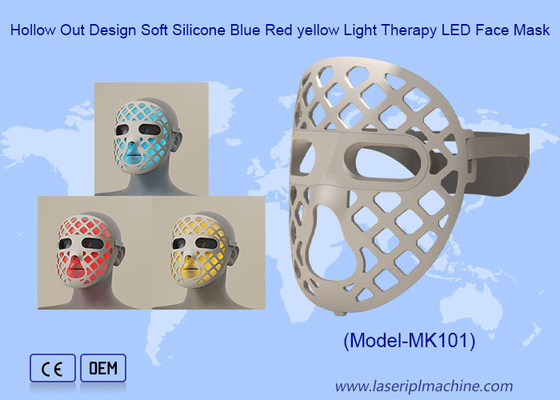 ماسک صورت سیلیکونی نرم 360 درجه با طراحی حفره ای LED آبی قرمز LED Light Therapy