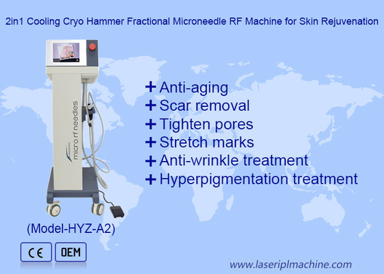 دستگاه 2in1 خنک کننده Cryo Hammer Fractional Microneedle RF برای جوان سازی پوست