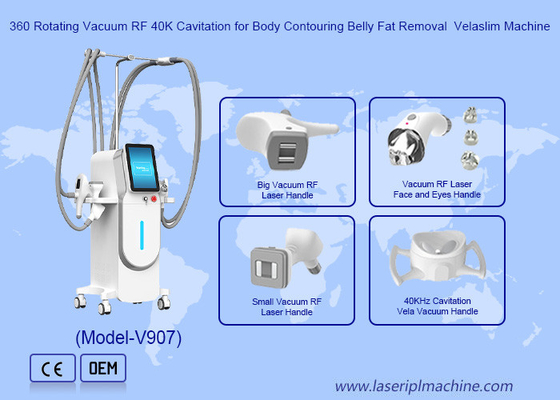 360 دور خلاء RF 40K حفره سازی برای شکل دادن بدن دستگاه حذف چربی شکم Velaslim
