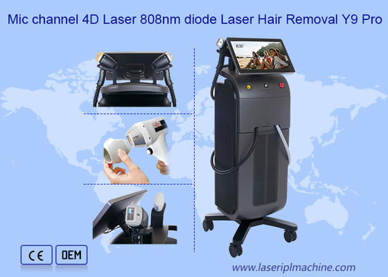 کانال میکروفون 4D 1600w 808 دیود لیزر مو پاک کن ماشین Y9 پرو