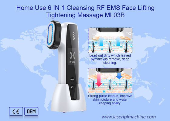 6 IN 1 Cleansing RF Beauty Equipment Magenetic Face Lifting Massage Tightening