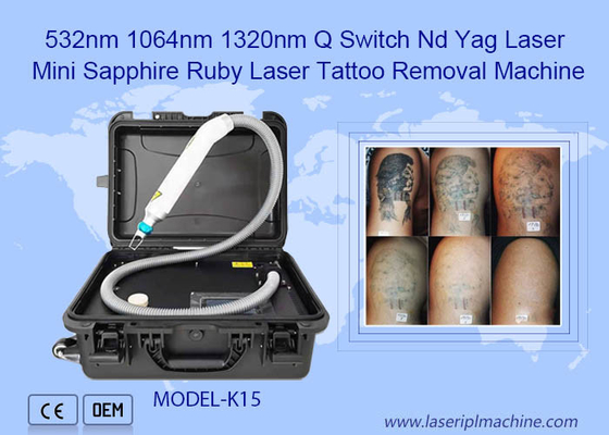 532nm 1064nm 1320nm Q Switch Nd Yag Mini Sapphire Ruby لیزر دستگاه حذف خال کوبی